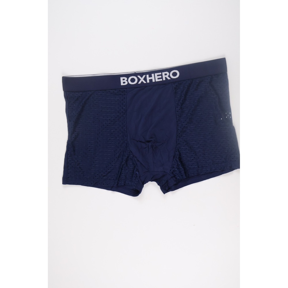 BOXHERO Mens Underwear Mesh Boxer Briefs Navy Blue Solid Large NWT